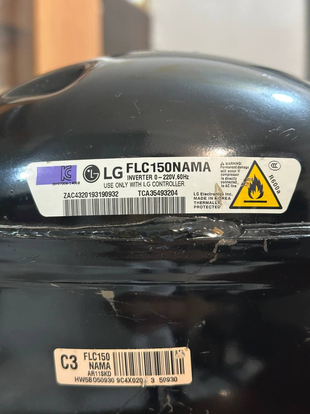 کمپرسور اینورتر یخچال ساید الجی مدل FLC150NAMA